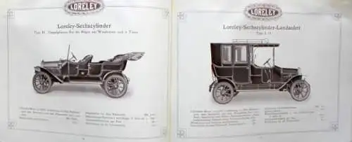 Ley Loreley Motorwagen Modellprogramm 1912 Automobilprospekt (0374)