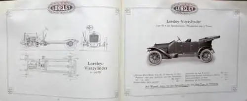 Ley Loreley Motorwagen Modellprogramm 1912 Automobilprospekt (0374)