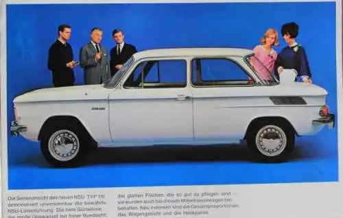 NSU Prinz 110 Modellprogramm 1966 Automobilprospekt (2513)