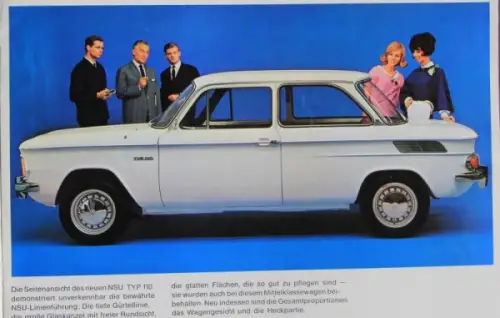 NSU Prinz 110 Modellprogramm 1966 Automobilprospekt (2513)