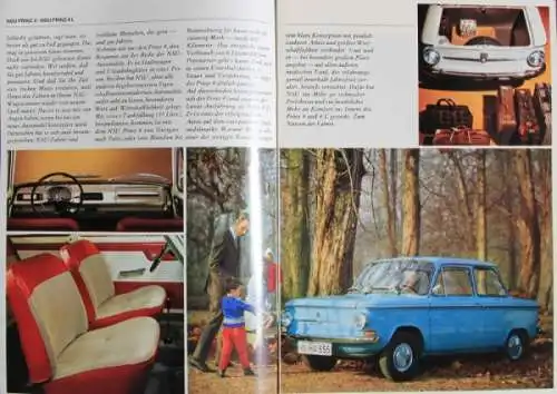 NSU Modellprogramm 1965 "Autofahren mit Herz und Verstand" Automobilprospekt (3222)