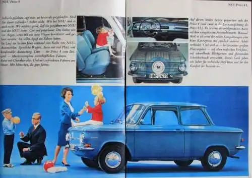 NSU Modellprogramm 1964 "Autofahren mit Herz und Verstand" Automobilprospekt (3975)