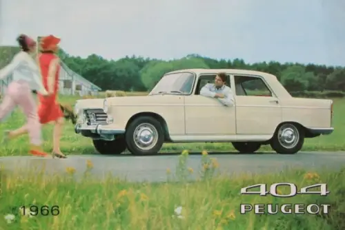 Peugeot 404 Modellprogramm 1966 Automobilprospekt (5339)