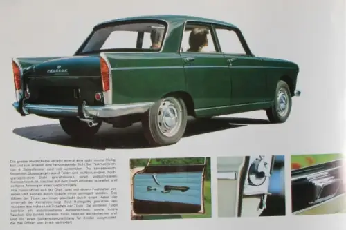 Peugeot 404 Modellprogramm 1966 Automobilprospekt (5339)