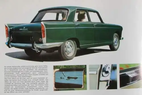 Peugot 404 Modellprogramm 1966 Automobilprospekt (5339)