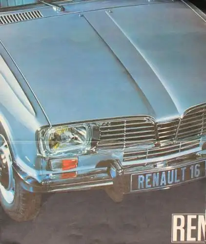 Renault 16 Modellprogramm 1965 "Sachlich, kühn, dynamisch" Automobilprospekt (5478)