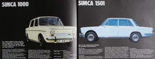 Simca Modellprogramm 1968 Automobilprospekt (7857)