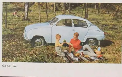 Saab Modellprogramm 1963 "Wir alle fahren Saab" Automobilprospekt (3792)