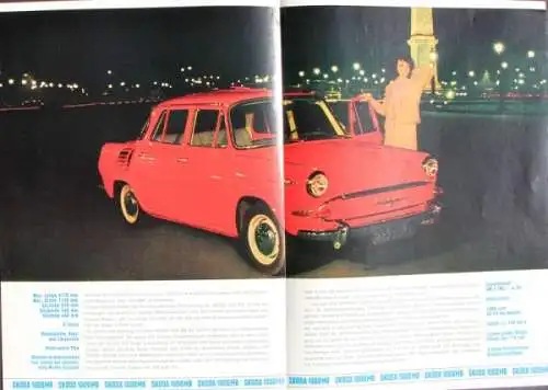 Skoda 1000 MB Modellprogramm 1965 Automobilprospekt (7826)