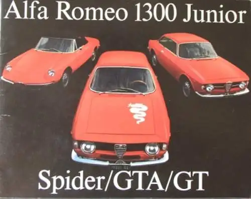 Alfa Romeo 1300 Junior Spider/GTA Modellprogramm 1969 Automobilprospekt (9890)