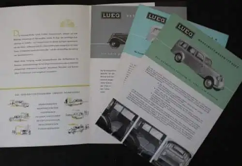 Mercedes-Benz Lueg Karosserien Modellprogramm 1952 Automobilprospekt-Mappe (0607)