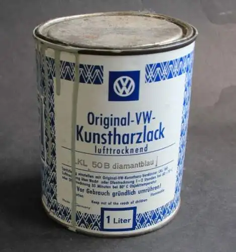 Volkswagen Lackdose 1961 original Kunstharz-Dose mit VW Emblem  "Original Ersatzteil" (4403)