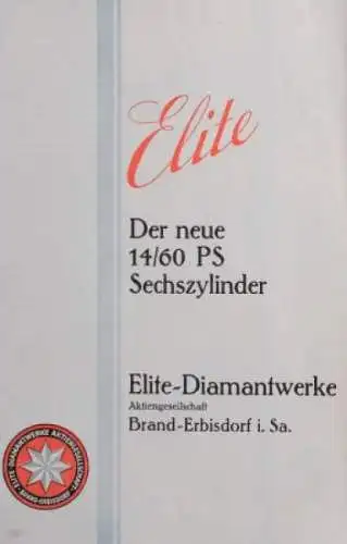 Elite 14/50 PS Sechszylinder Modellprogramm 1928 Automobilprospekt (7008)