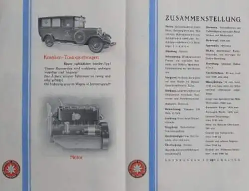 Elite 14/50 PS Sechszylinder Modellprogramm 1928 Automobilprospekt (7008)