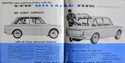 Hillmann Imp Modellprogramm 1965 Automobilprospekt (8333)