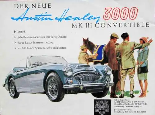 Austin Healey 3000 MK III Convertible Modellprogramm 1962 Automobilprospekt (0564)