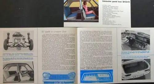 Peugeot 204 Modellprogramm 1966 zwei Automobilprospekte (2416)