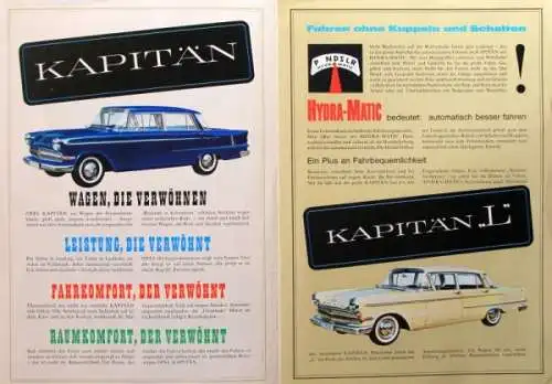 Opel Modellprogramm 1963 "Die Zuverlässigen" Automobilprospekt (3019)