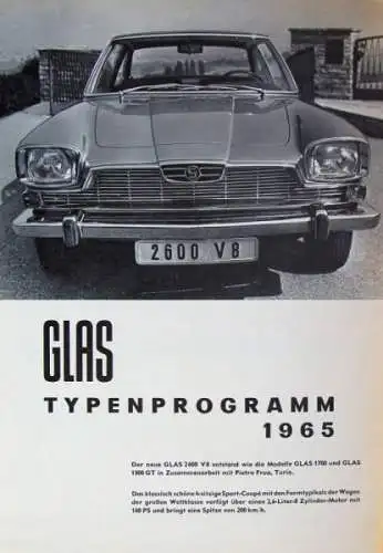 Glas Modellprogramm 1965 Automobilprospekt (3092)
