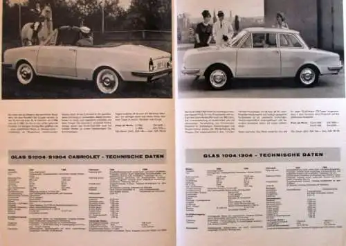 Glas Modellprogramm 1965 Automobilprospekt (3092)