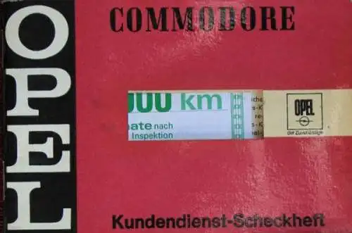 Opel Commodore Kundendienst-Scheckheft 1968 (4569)