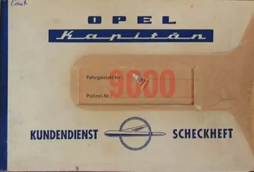 Opel Kapitän Kundendienst-Scheckheft 1957 (6407)