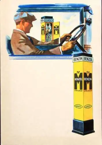 May Benzol Uniti 1928 Tankstellen-Postkarte (5970)