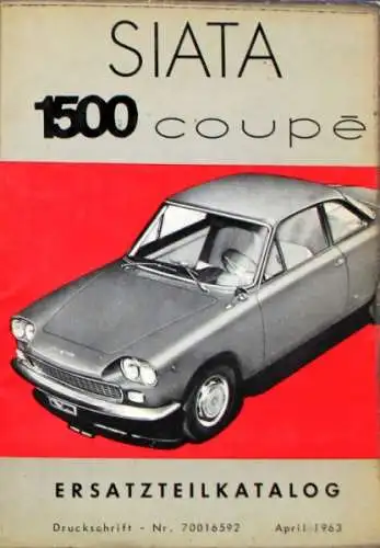 Siata 1500 Coupe 1963 Ersatzteilkatalog (7552)