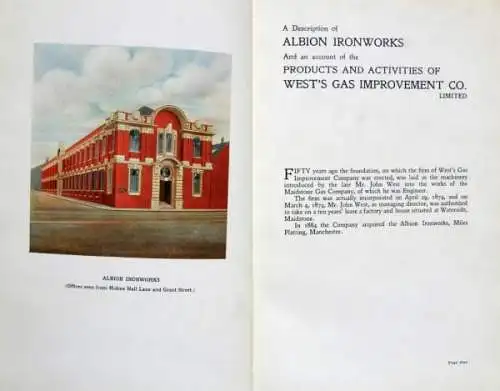 Albion Works "West's Gas Improvement Co." Eisentechnik-Historie 1923 (5028)