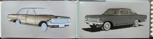 Opel Rekord 1963 Farbtafeln in original Opelmappe (0008)