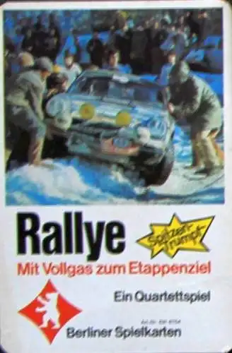 Berliner Spielkarten "Rallye - Mit Vollgas zum Etappensieg" 1972 Kartenspiel  (0117)