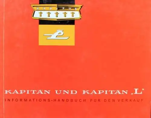 Opel Kapitän L Modellprogramm 1958 "Informations-Handbuch" Automobilprospekt (0238)