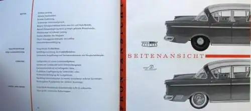 Opel Kapitän L Modellprogramm 1958 "Informations-Handbuch" Automobilprospekt (0238)