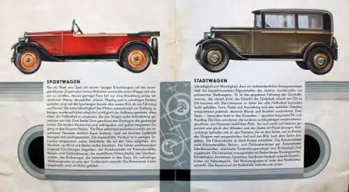 Opel Sechszylinder 8/40 PS 2 Liter Modellprogramm 1928 Automobilprospekt (0255)