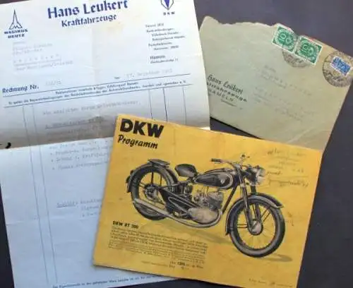 DKW RT 200 Motorrad Modellprogramm 1951 Motorradprospekt (0287)