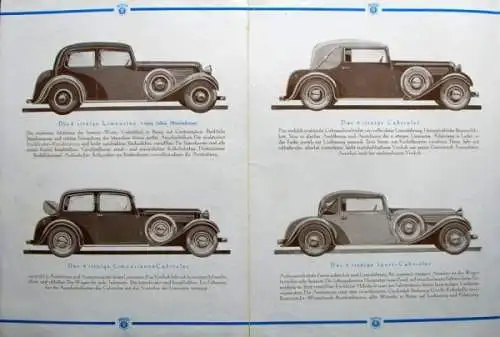 Stoewer R 140 Vorntrieb Modellprogramm 1933 Automobilprospekt (0313)