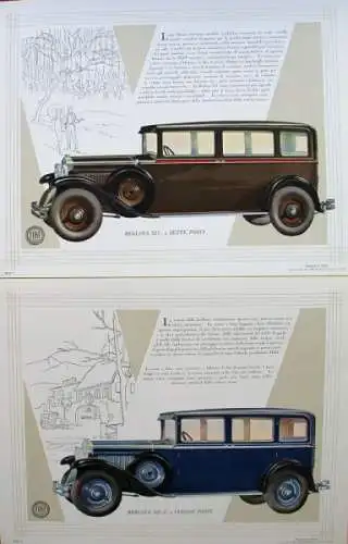 Fiat 521 - 525 Modellprogramm 1929 Automobilprospekt-Mappe (0345)