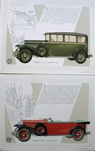 Fiat 521 - 525 Modellprogramm 1929 Automobilprospekt-Mappe (0345)