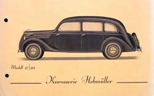 Ford Modell 37/315 Hebmüller Limousine Modellprogramm 1936 Automobilprospekt (0402)