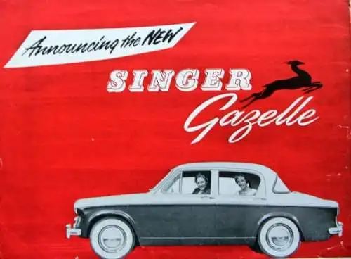 Singer Gazelle Modellprogramm 1958 Automobilprospekt (0410)