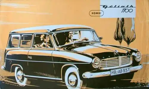 Goliath 1100 Kombi Modellprogramm 1958 Automobilprospekt (0448)