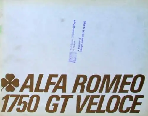 Alfa Romeo 1750 GT Veloce Modellprogramm 1971 Automobilprospekt (0619)