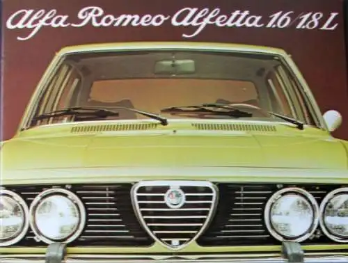 Alfa Romeo Alfetta 1.6 l Modellprogramm 1975 Automobilprospekt (0621)