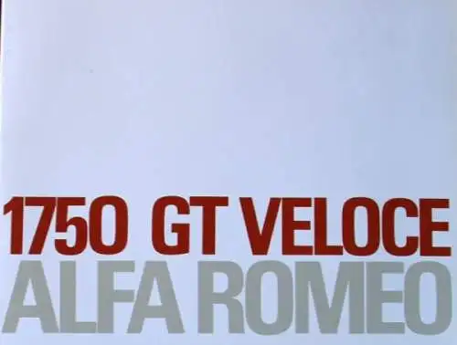 Alfa Romeo 1750 GT Veloce Modellprogramm 1970 Automobilprospekt (0634)