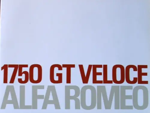 Alfa Romeo 1750 GT Veloce Modellprogramm 1970 Automobilprospekt (0634)