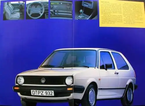 Volkswagen Golf Fun Modellprogramm 1986 Automobilprospekt (0660)