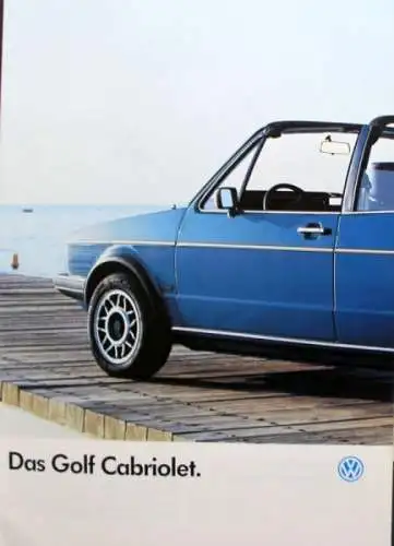Volkswagen Golf Cabriolet Modellprogramm 1986 Automobilprospekt (0692)