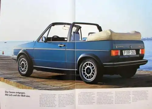 Volkswagen Golf Cabriolet Modellprogramm 1986 Automobilprospekt (0692)