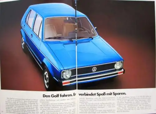 Volkswagen Golf Modellprogramm 1974 Automobilprospekt (0699)