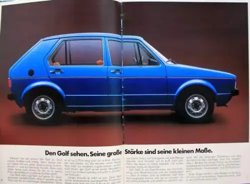 Volkswagen Golf Modellprogramm 1974 Automobilprospekt (0699)